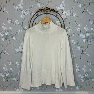 Free Assembly Cream Long Sleeve Turtleneck Knit Sweater Size Large